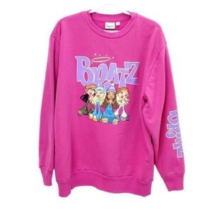 Vintage Y2k 90s BRATZ Dolls Hot Pink Crewneck Pullover Sweatshirt